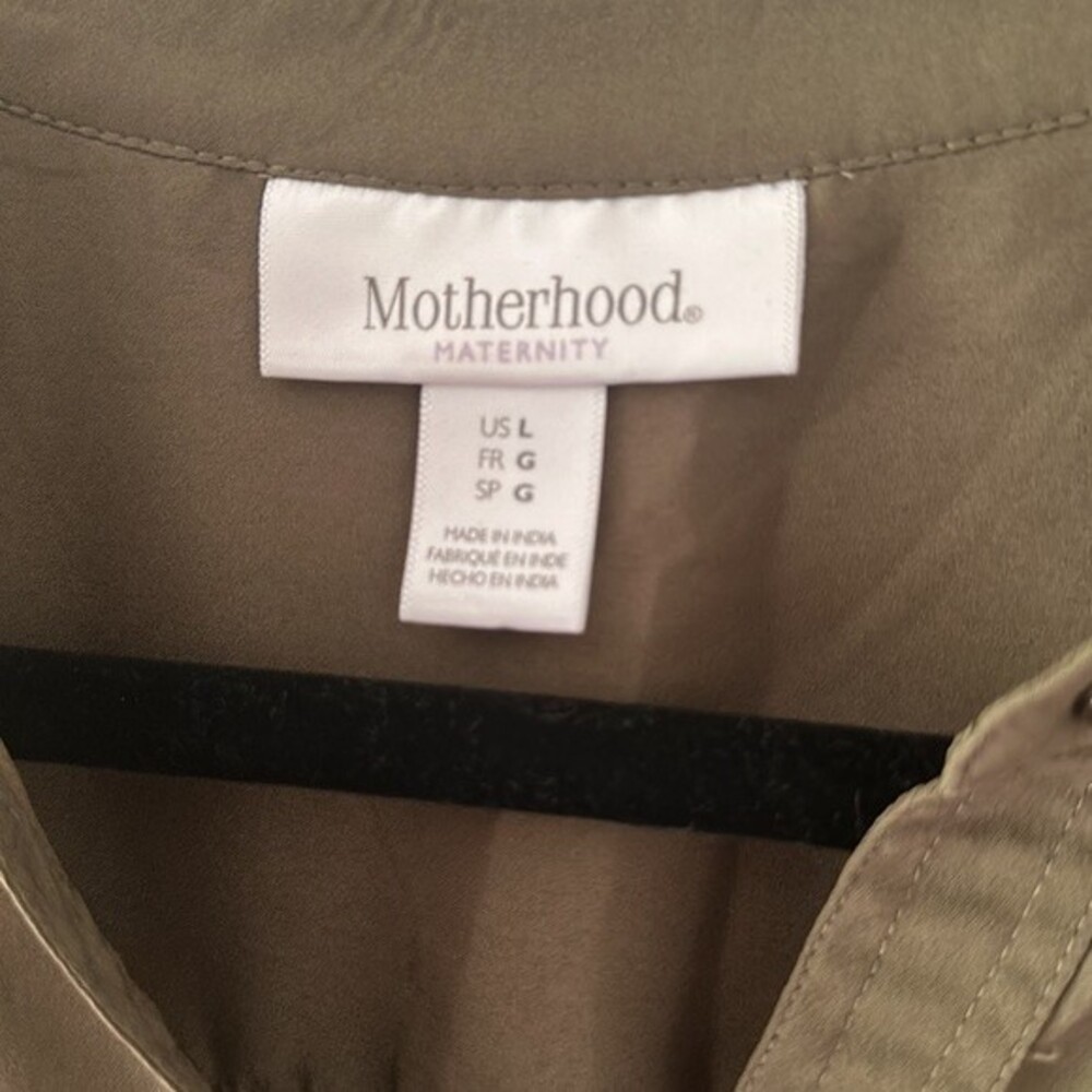 Motherhood Olive Green Long Sleeve Dress Size L - Picture 4 of 7
